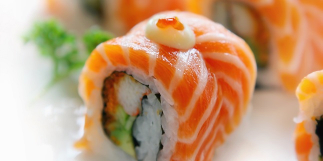 sushi with salmon and lobster